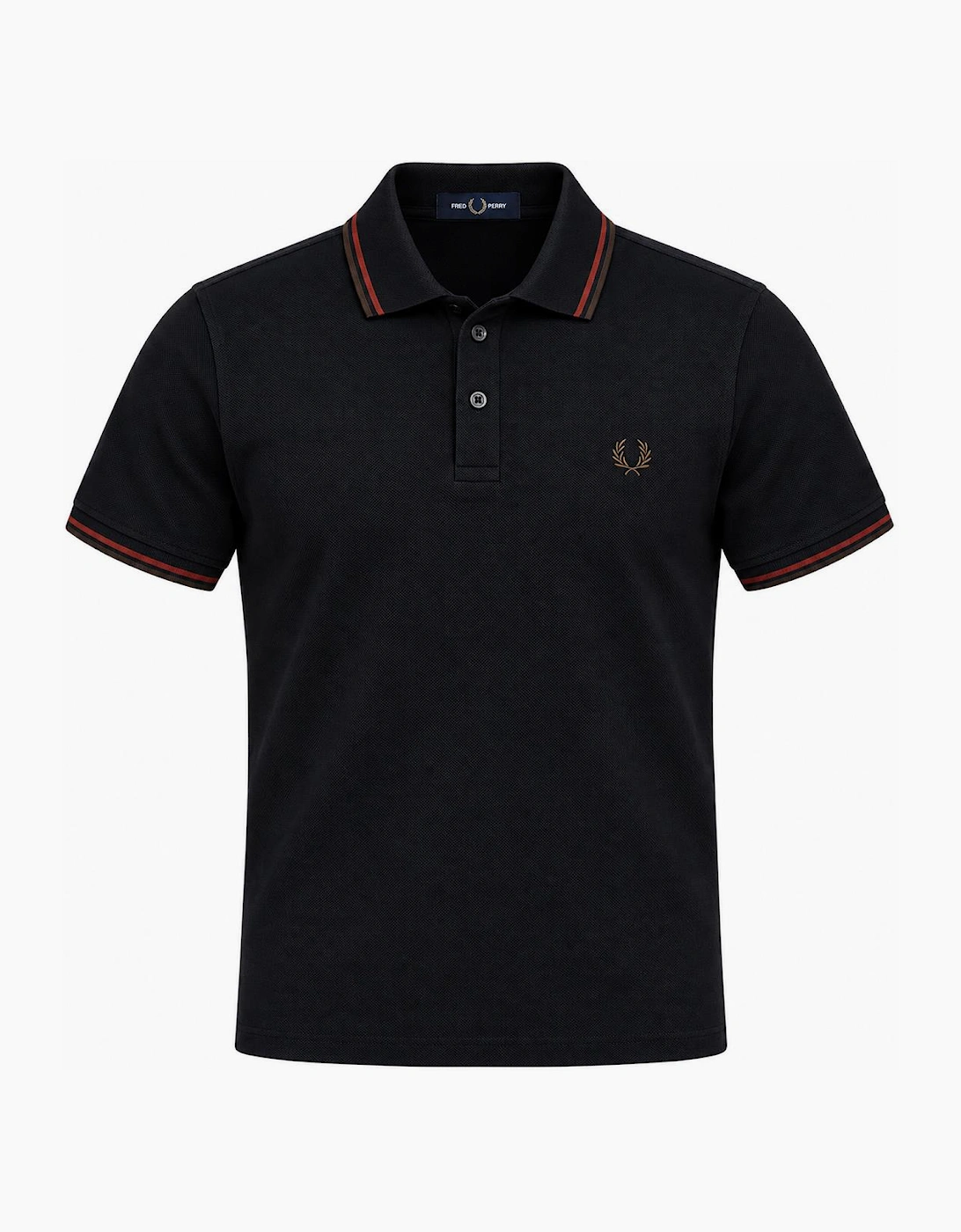 Fred Perry Twin Tipped Polo Shirt Navy/Brandy/Rich Brown