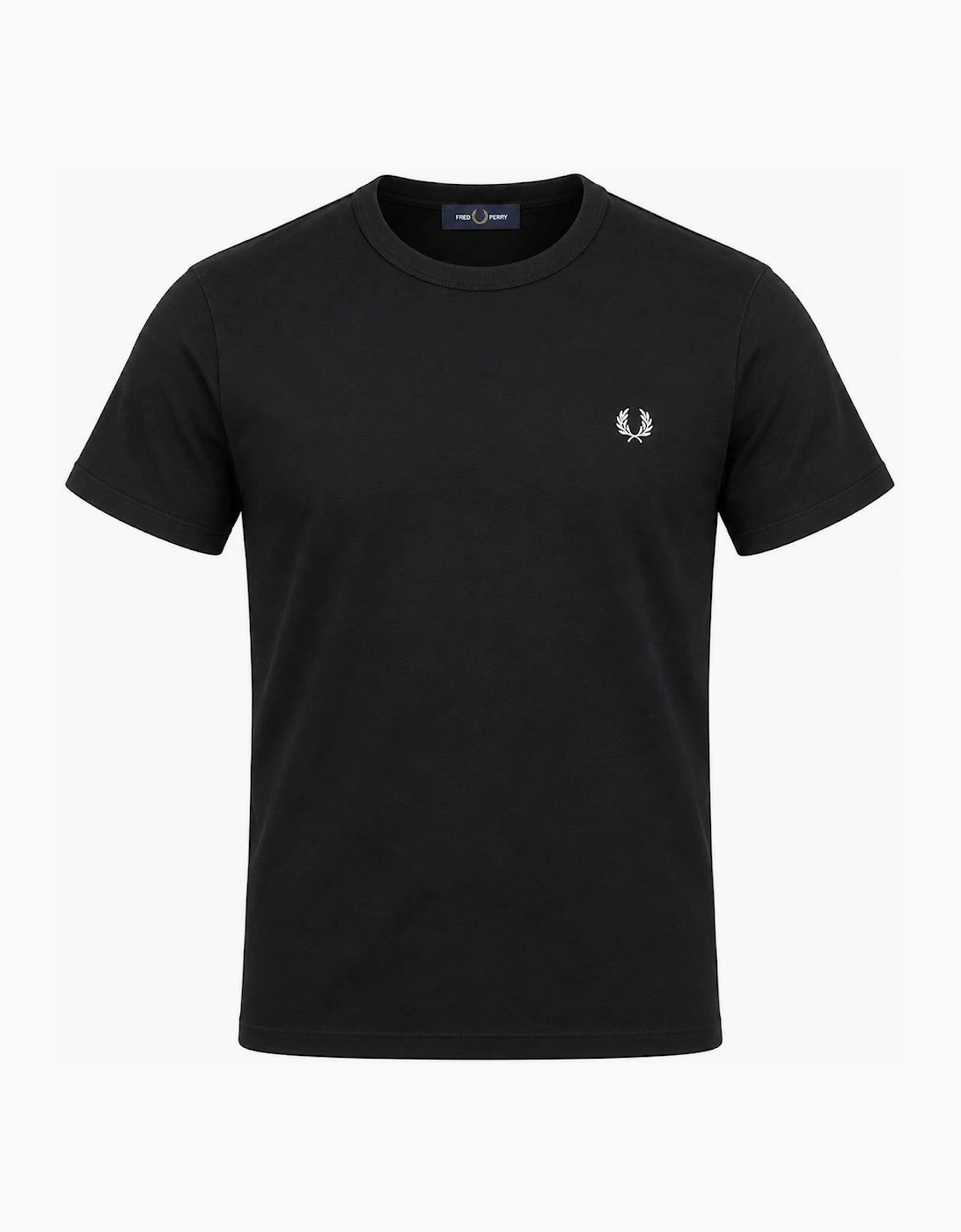Fred Perry Mens Ringer T-Shirt Black Cotton - Size Medium - Image 8