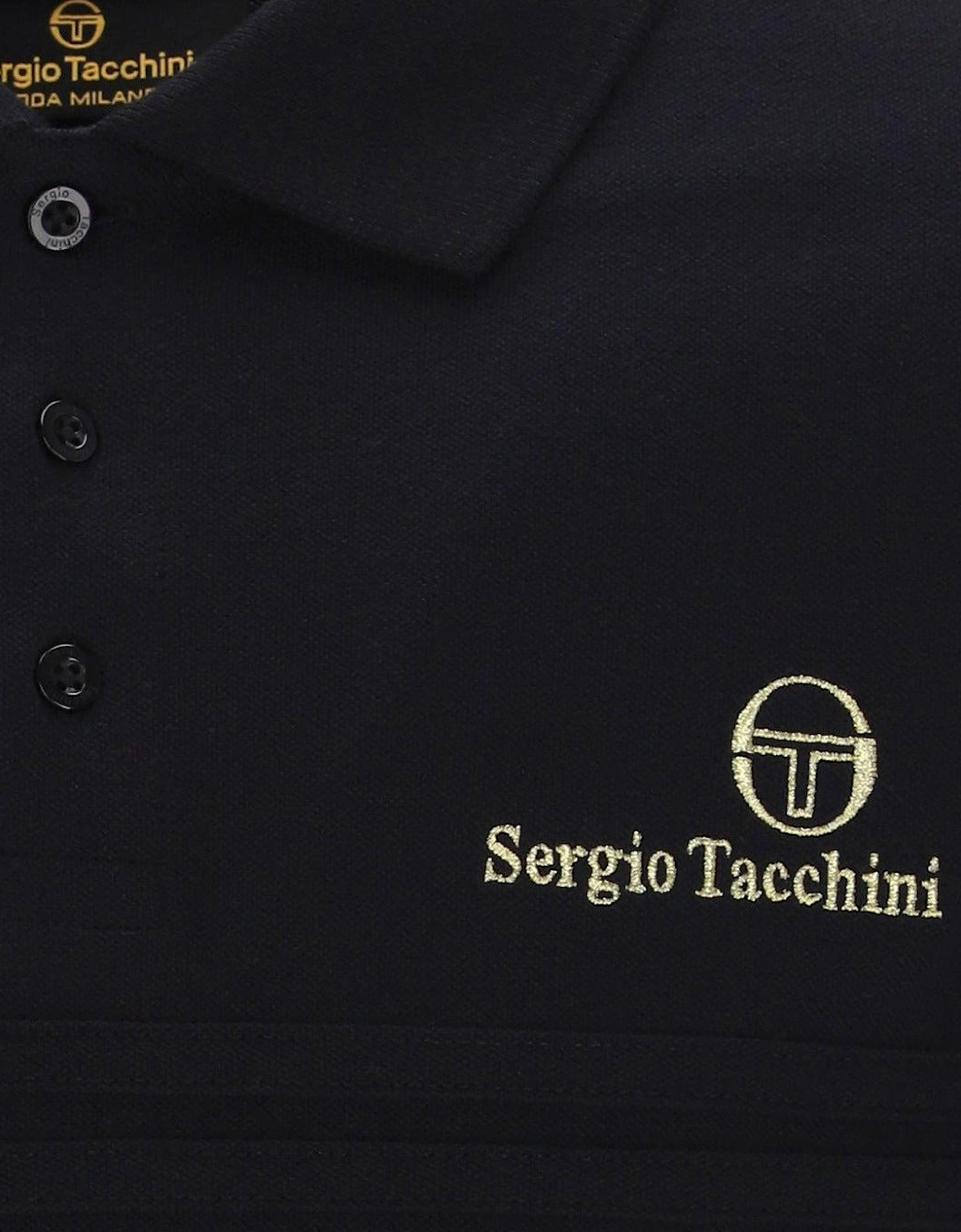 Sergio Tacchini Supermac Primo Polo Shirt Black/Gold