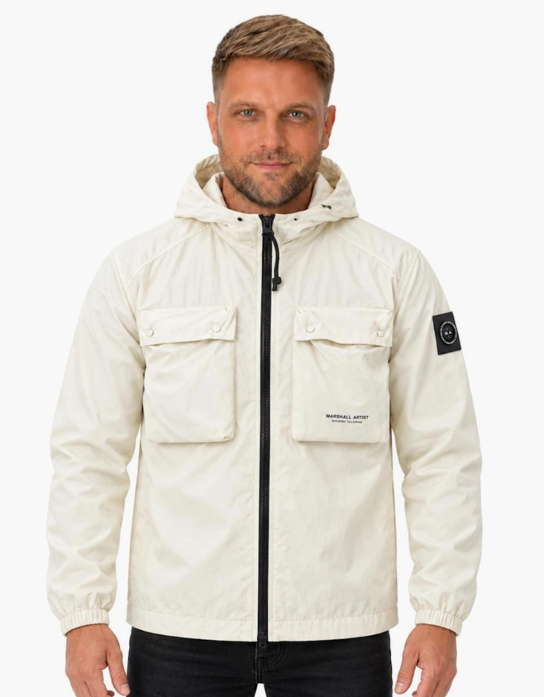 Marshall Artist Centro Hooded Overshirt Silver Birch