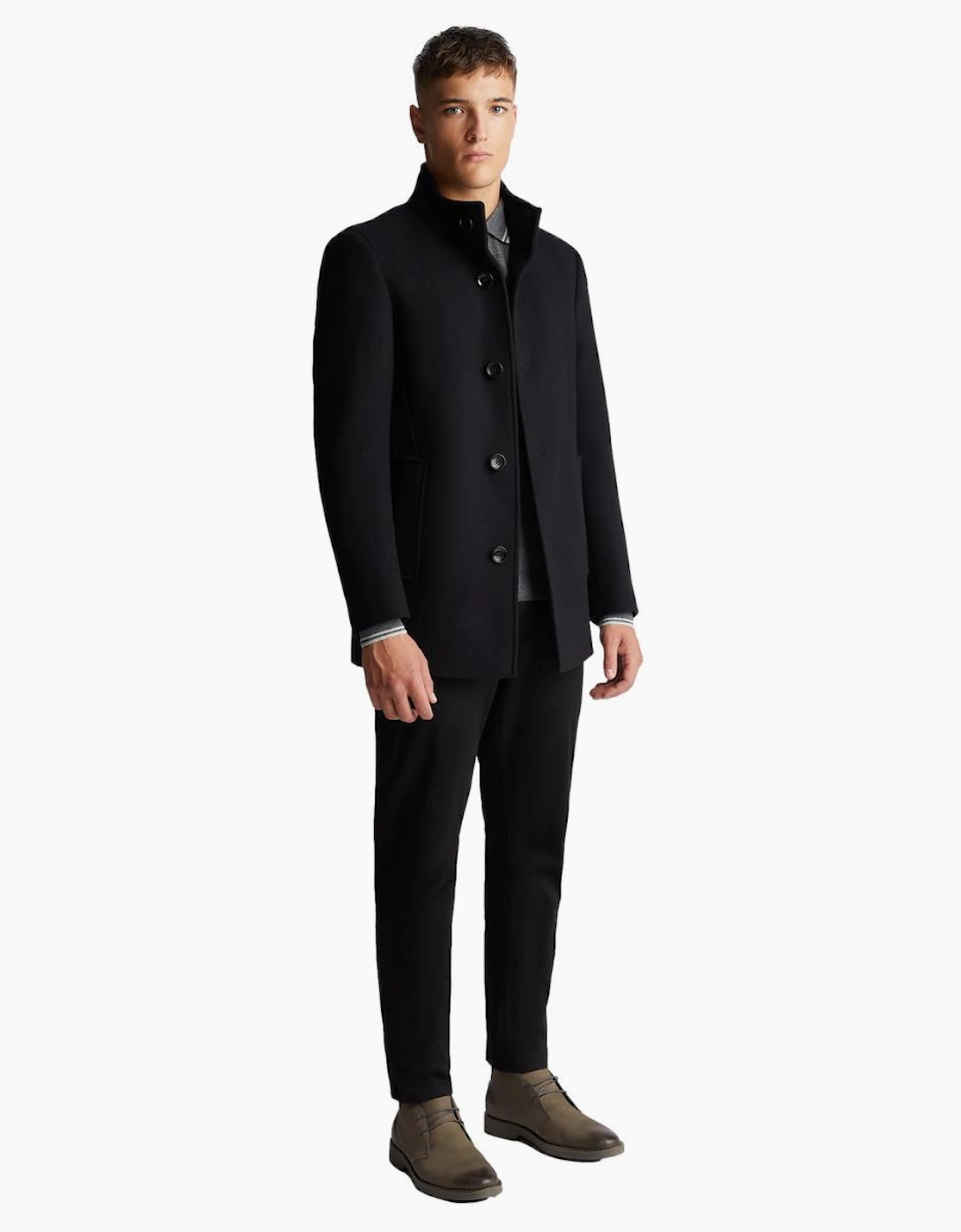 Remus Uomo Jonah Overcoat 00 Black