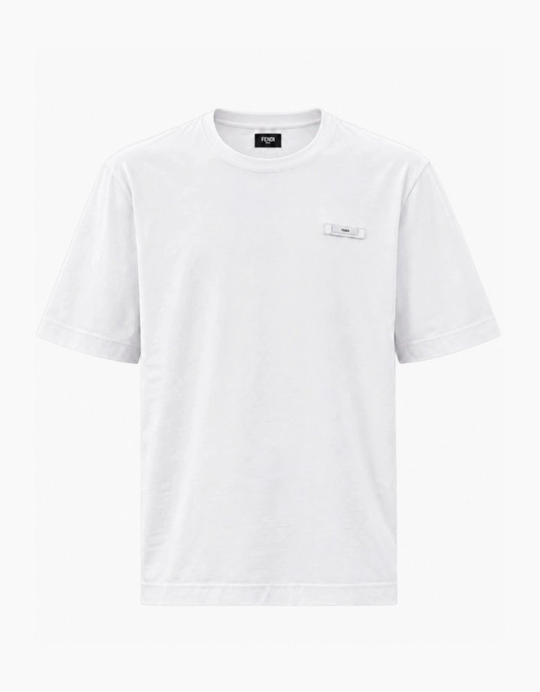 Fendi Logo Patch Crewneck T-Shirt White