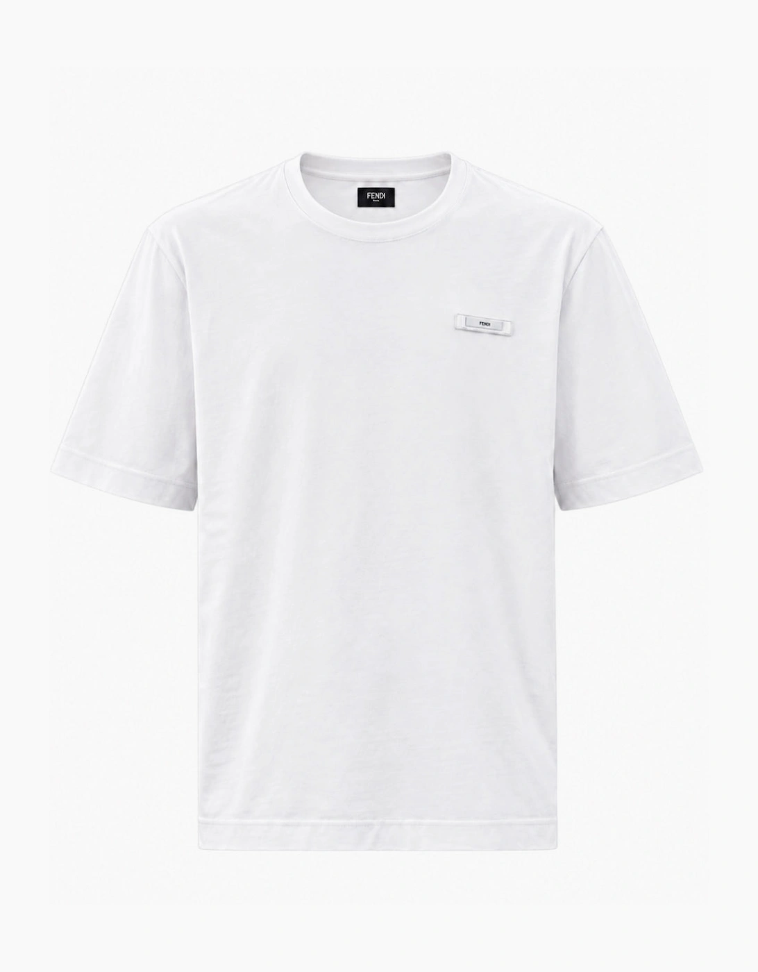 Fendi Logo Patch Crewneck T-Shirt White
