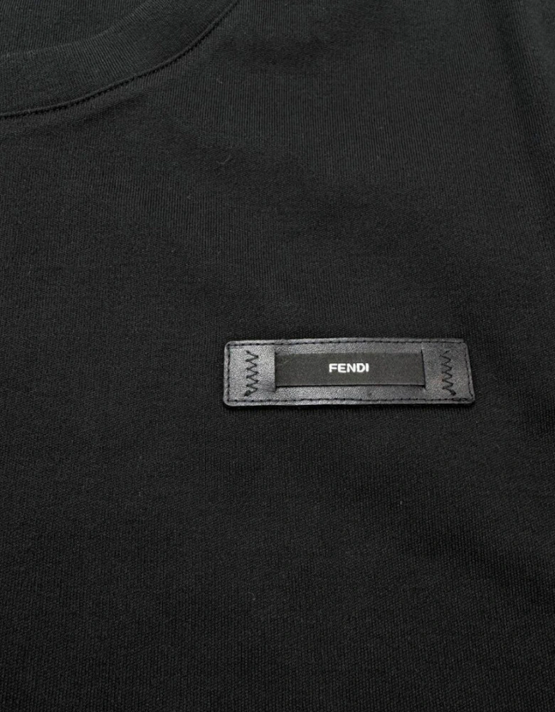 Fendi Logo Patch Crewneck T-Shirt Black