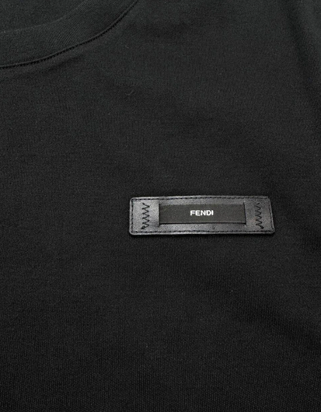 Fendi Logo Patch Crewneck T-Shirt Black