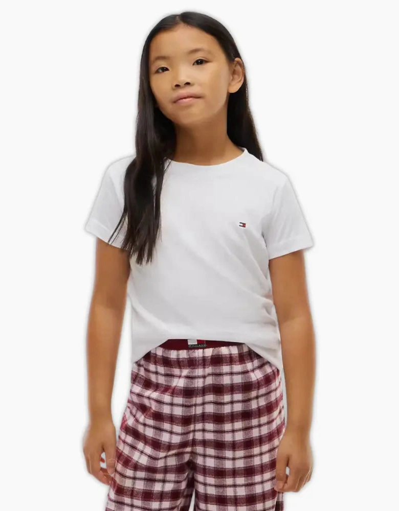 Girls 2-Pack Heritage Logo T-Shirts, White/Light Pink