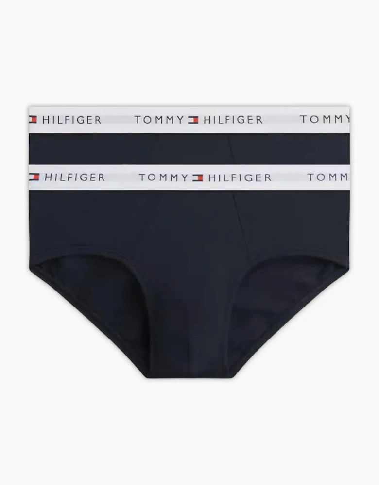 2-Pack Heritage Logo Boys Briefs, Navy/white