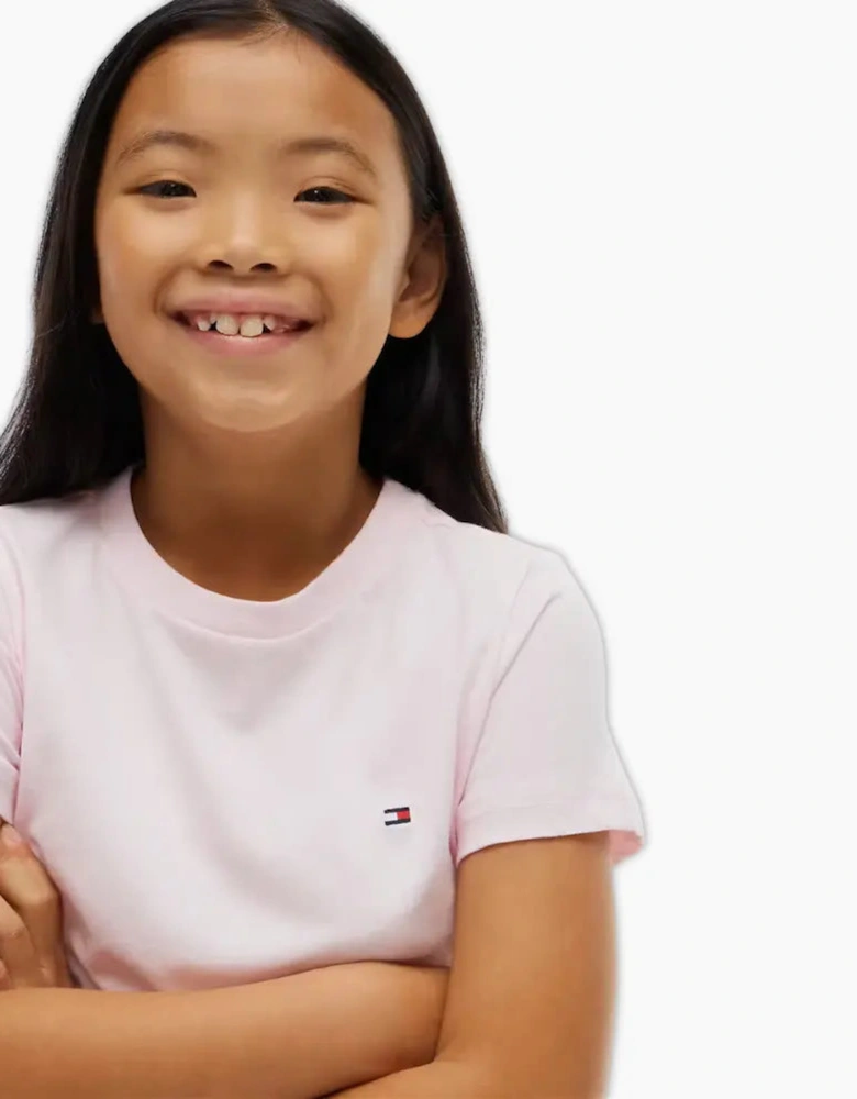 Girls 2-Pack Heritage Logo T-Shirts, White/Light Pink