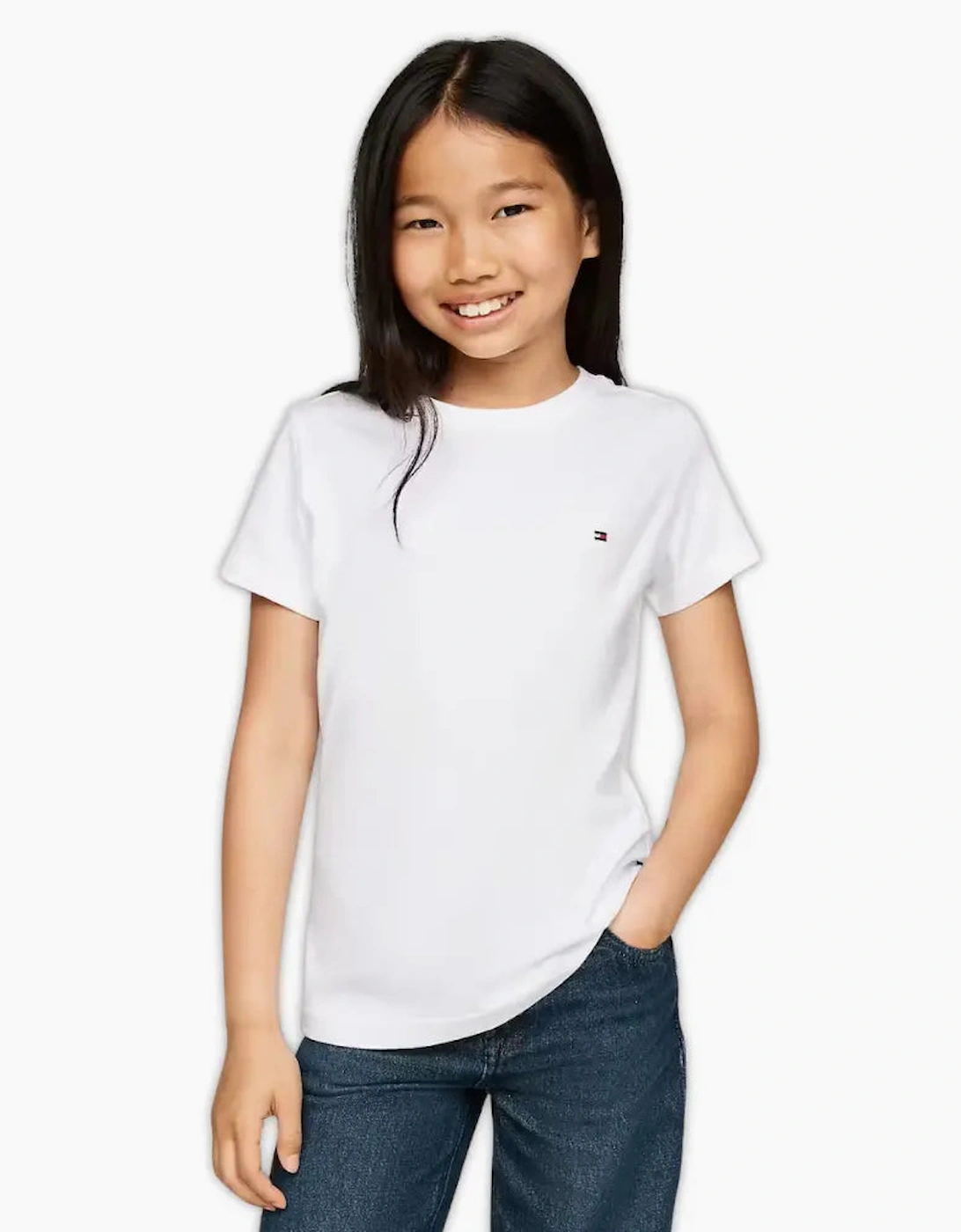 Girls 2-Pack Heritage Logo T-Shirts, White/Light Pink