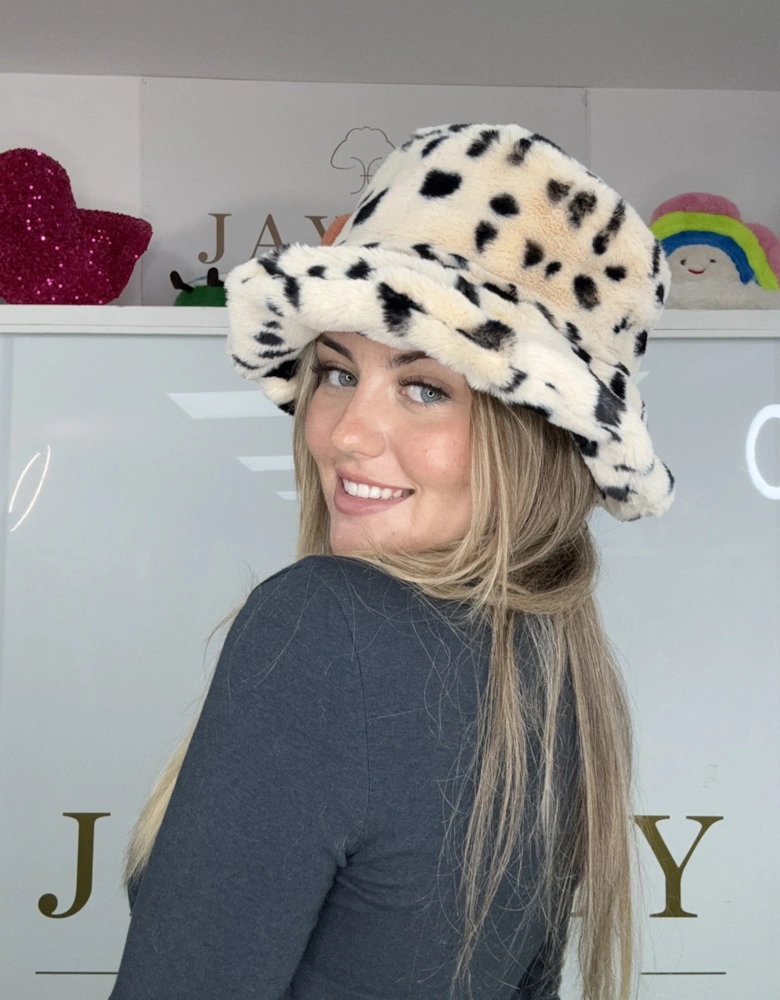 Spotty Bamboo Blend Faux Fur Hat
