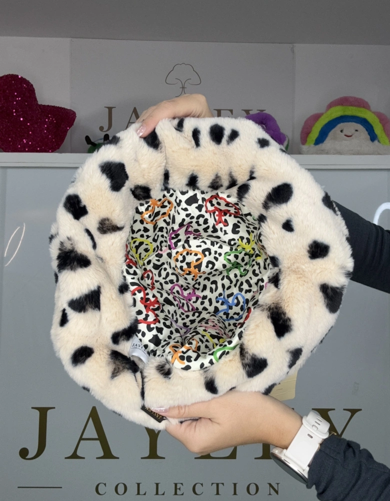 Spotty Bamboo Blend Faux Fur Hat