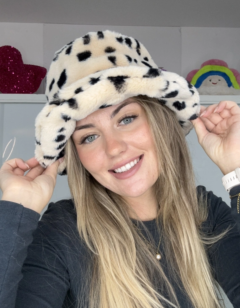 Spotty Bamboo Blend Faux Fur Hat