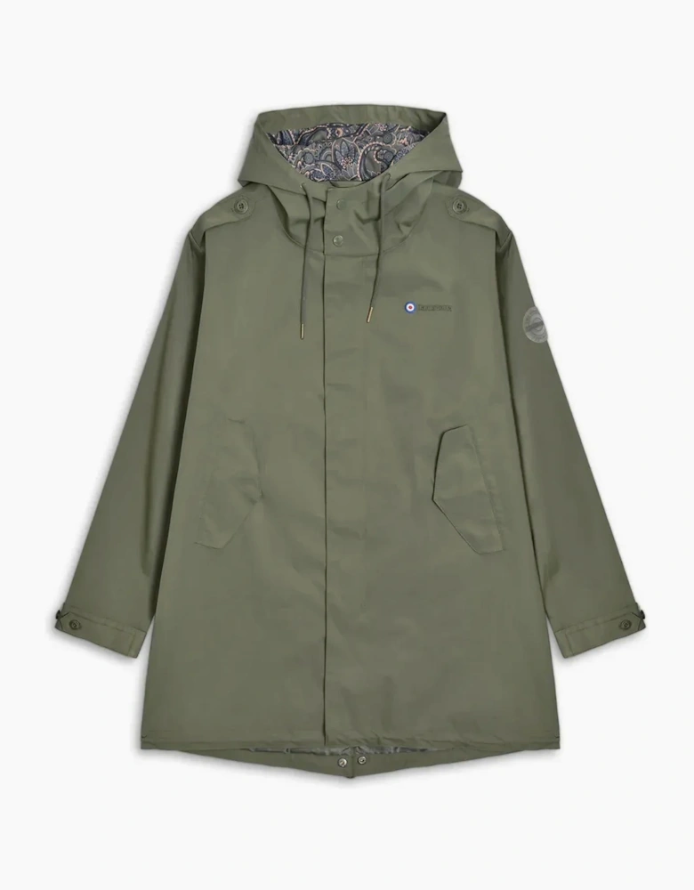 Lambretta Mens Waterproof Paisley Lined Parka - Khaki