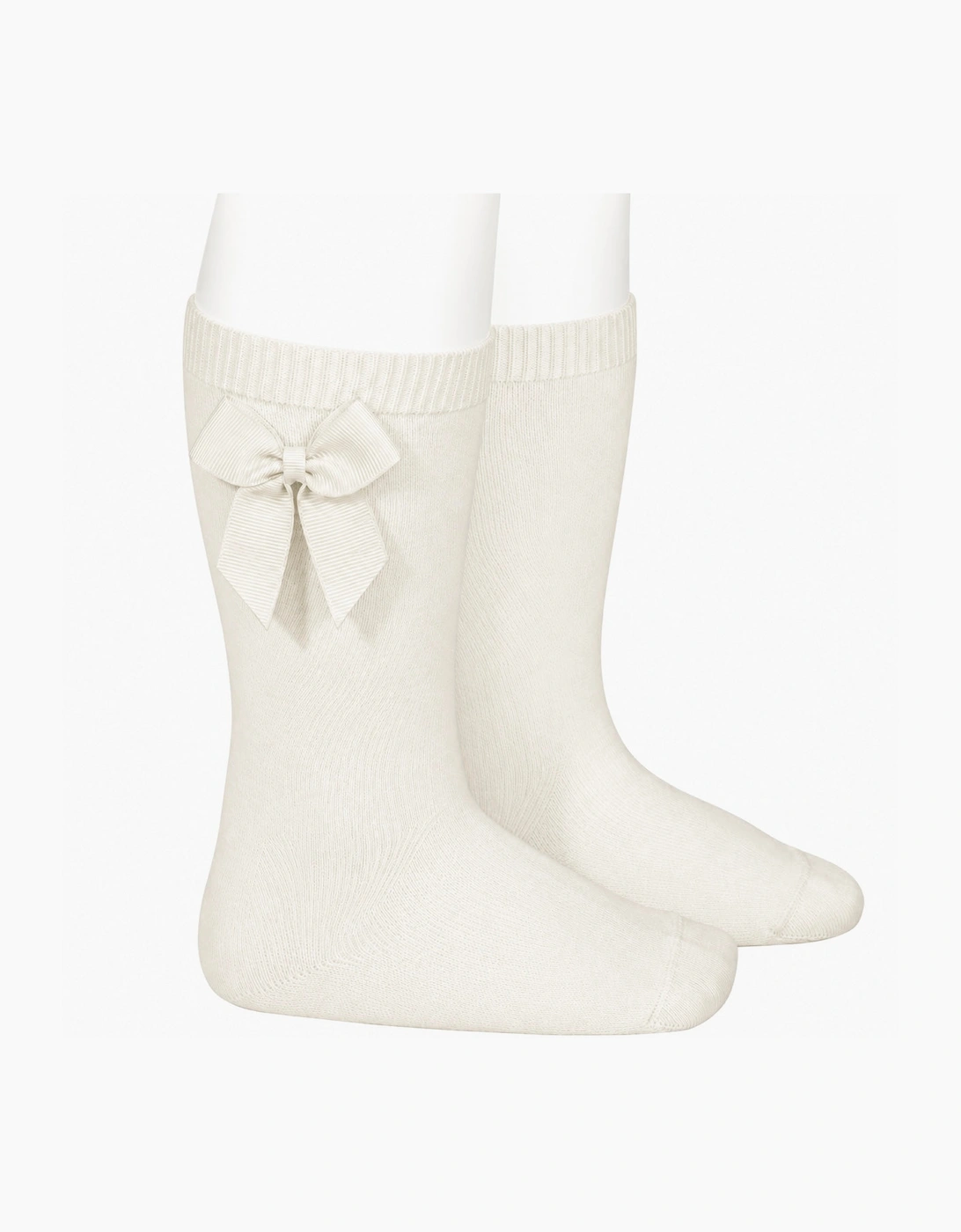 Girls Ivory 202 Bow Knee Socks