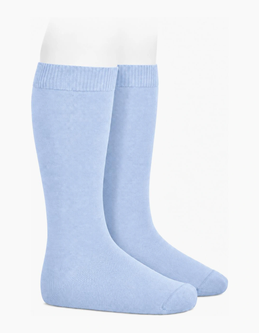 Pale Blue 410 Plain Knee Socks