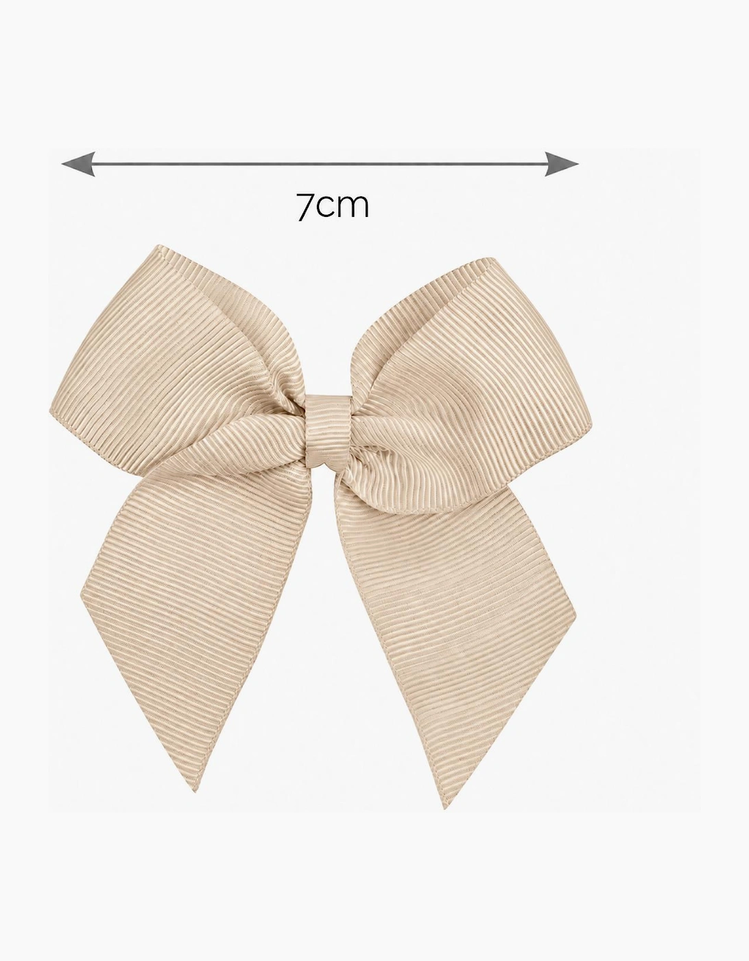 Girls Beige Linen 304 7cm Bow Hair Clip