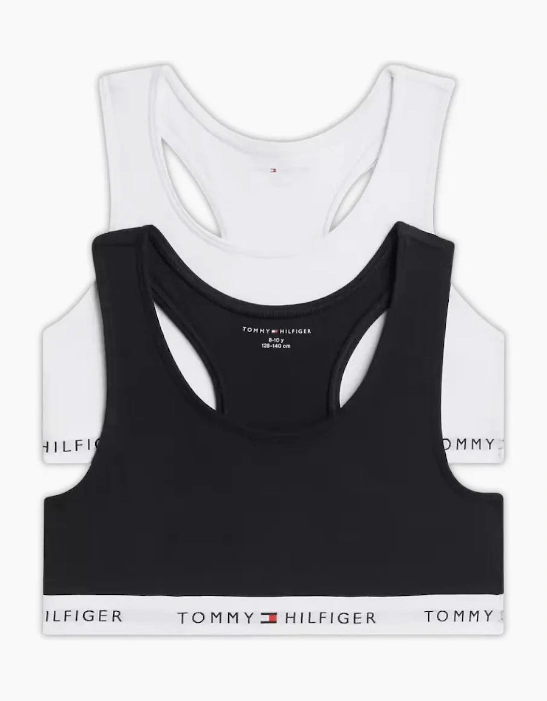 Girls 2-Pack Heritage Logo Bralette Set, White/Black