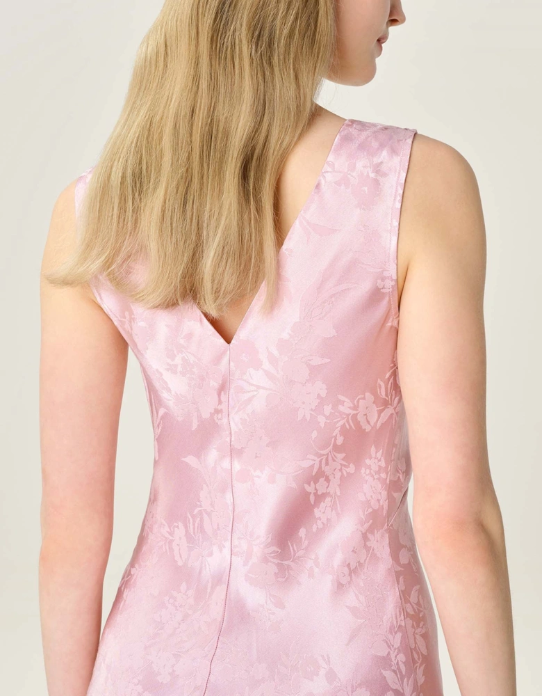 Iris Jacquard Dress in Bleached Mauve