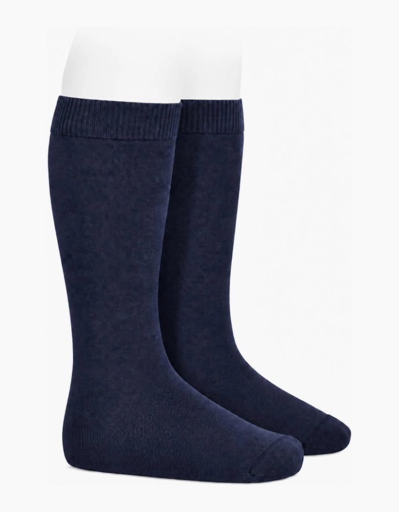 Navy 480 Plain Knee Socks