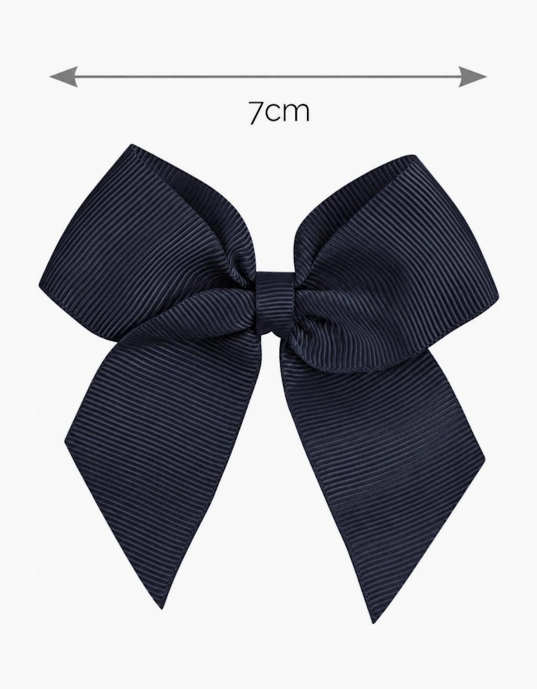 Girls Navy 480 7cm Bow Hair Clip