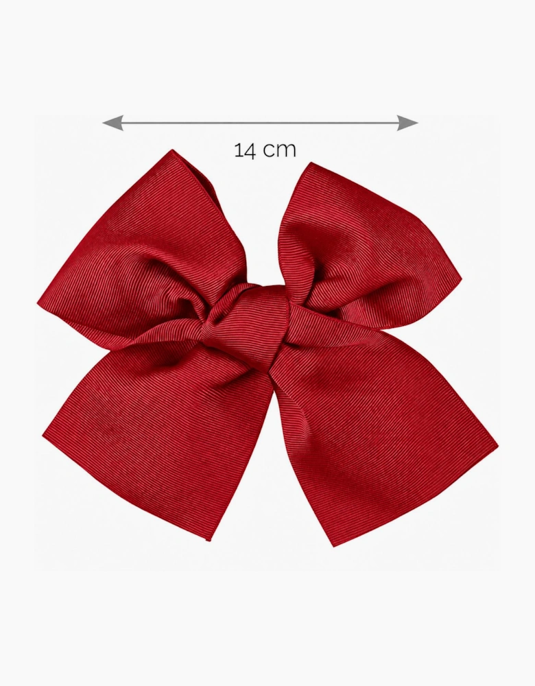Girls Dark Red 578 14cm Bow Hair Clip