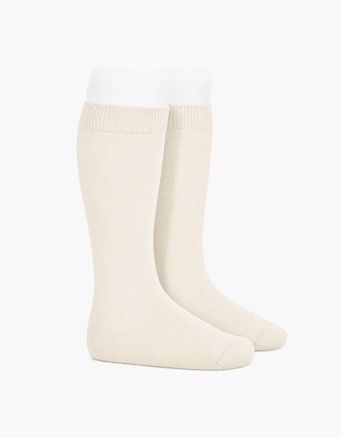 Cream 303 Plain Knee Socks