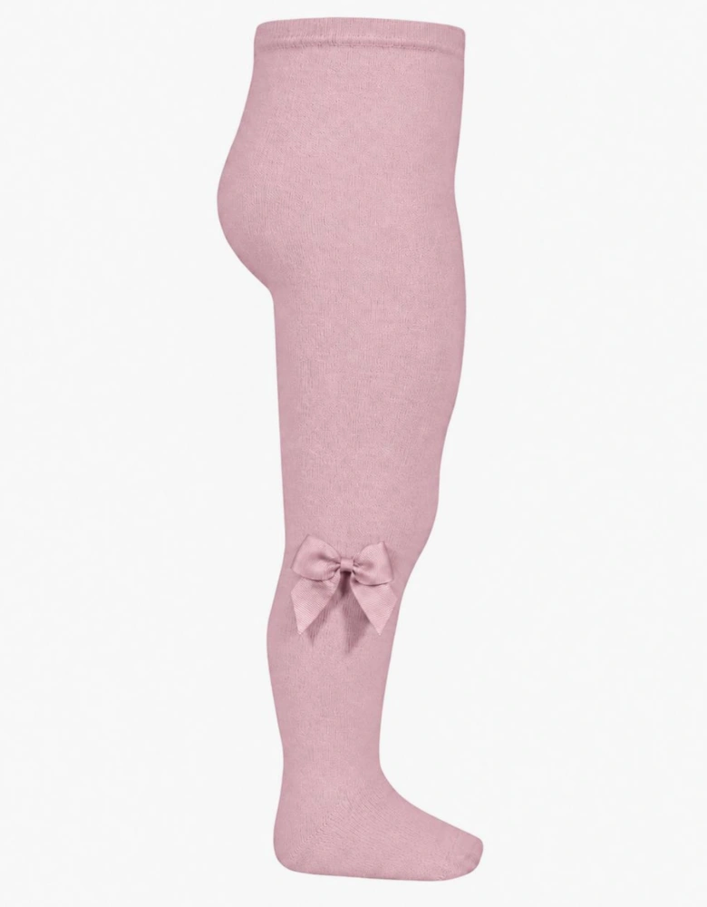 Girls Dusty Pink 526 Bow Tights