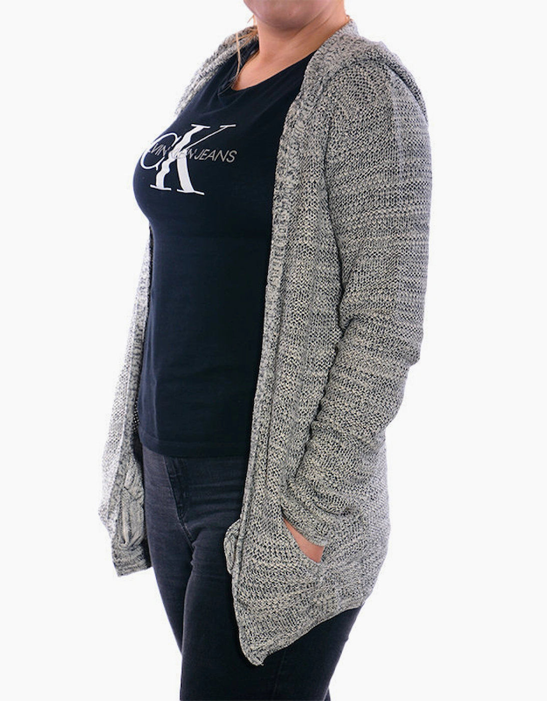 Pull&Bear Women's PULL And BEAR Womens Open Front Cardigan Soft Sweater - Grey - Size: 6