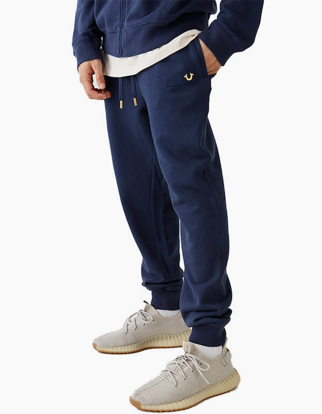 True Religion Mens Zip Hoodie Jogger Casual Hooded Cotton Hoody Navy Top Bottom