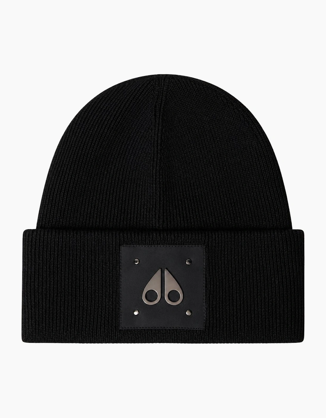 Moose Knuckles Logo Icon Beanie Hat Black, , Circle Fashion - Image 4