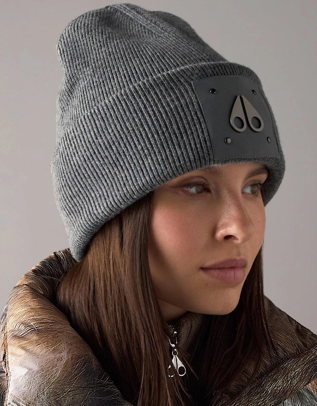 Icon Logo Wool Cement Grey Beanie