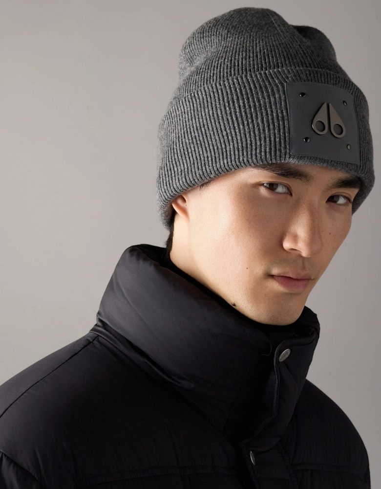 Icon Logo Wool Cement Grey Beanie