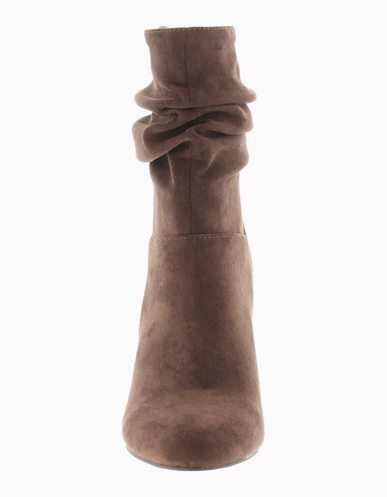 Truffle Womens Ankle Boots Heels Nala Pull On chocolate UK Size
