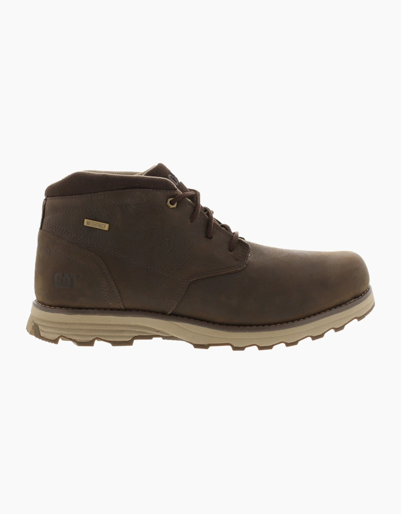 Caterpillar Mens Smart Boots Elude Waterproof Leather Lace Up dark brown UK Size