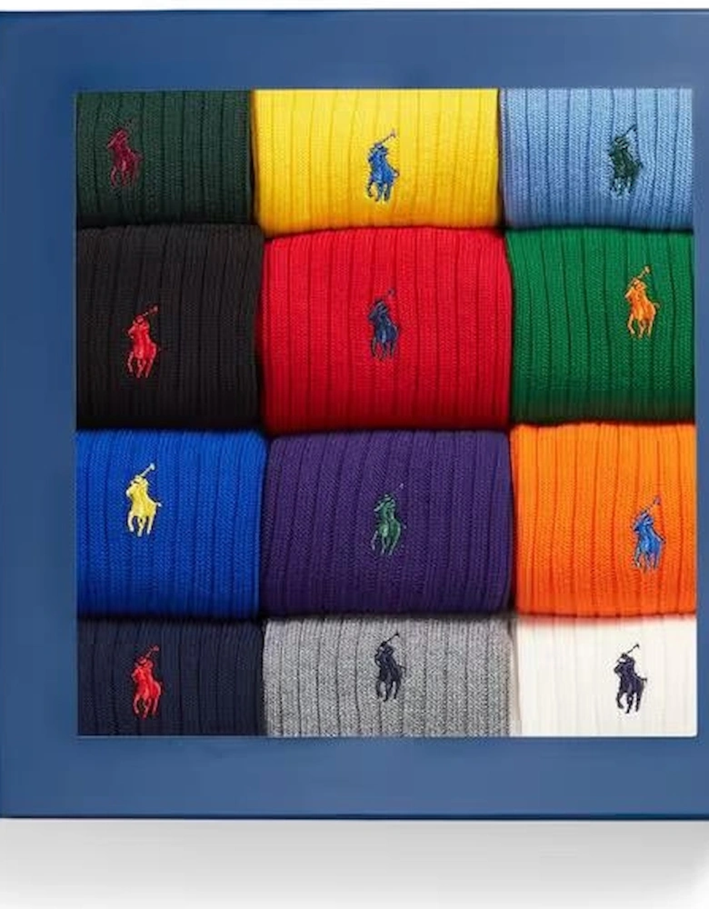 Polo Ralph Lauren CLASSIC CREW Mens Socks Multi 12 Pack