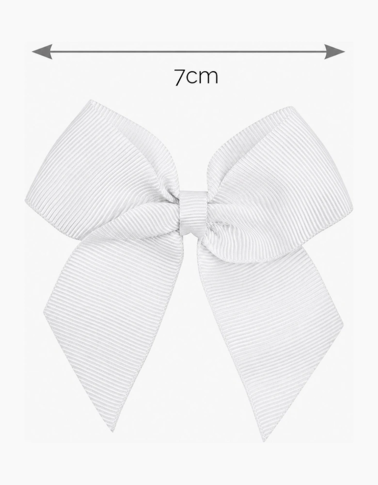 Girls White 200 7cm Bow Hair Clip
