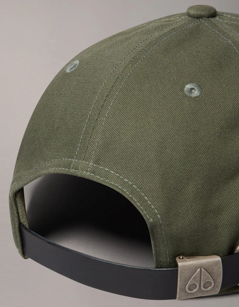 Cotton Metal Icon Logo Khaki Green Cap