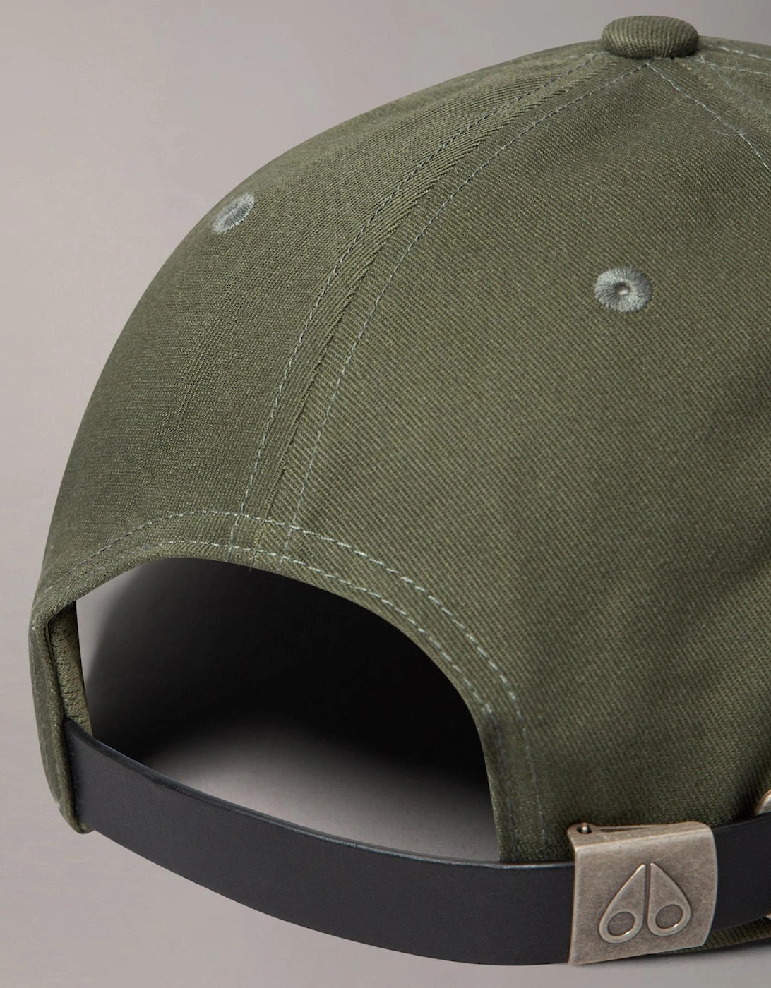 Cotton Metal Icon Logo Khaki Green Cap