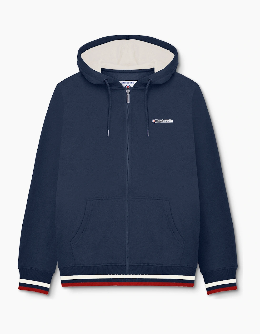 Lambretta Mens Full Zip Twin Tipped Hoodie