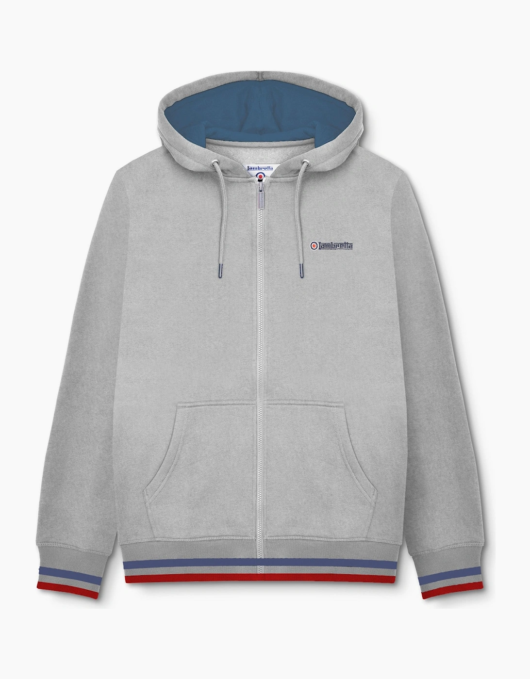 Lambretta Mens Full Zip Twin Tipped Hoodie