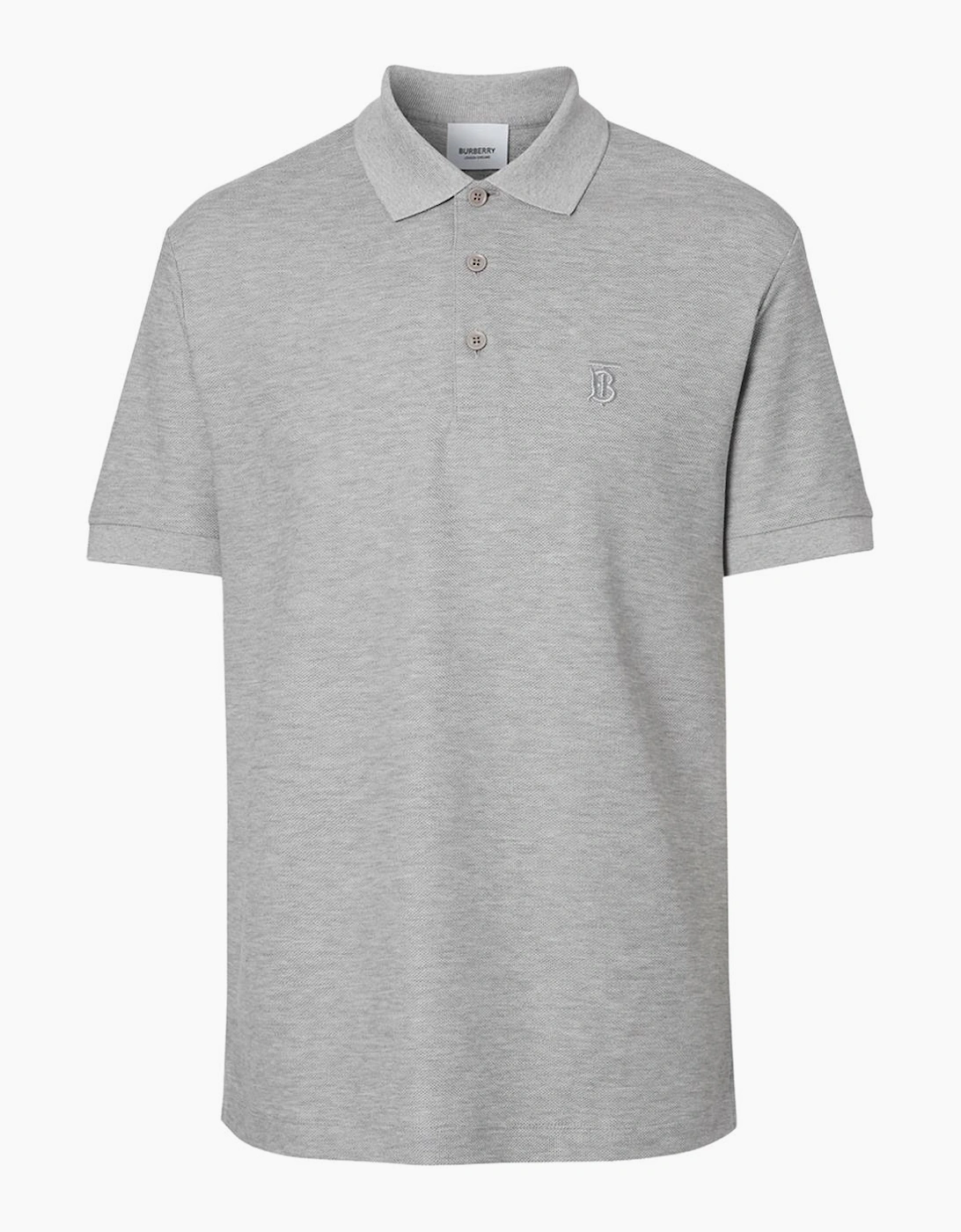 Burberry Eddie Logo Piqué Polo in Grey