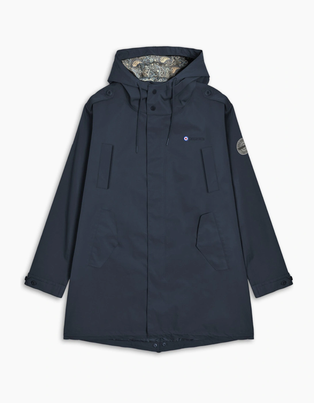 Lambretta Mens Waterproof Paisley Lined Parka - Khaki
