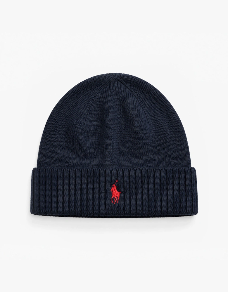 Polo Ralph Lauren Hat and Scarf Set Mens Beanie Hunter Navy