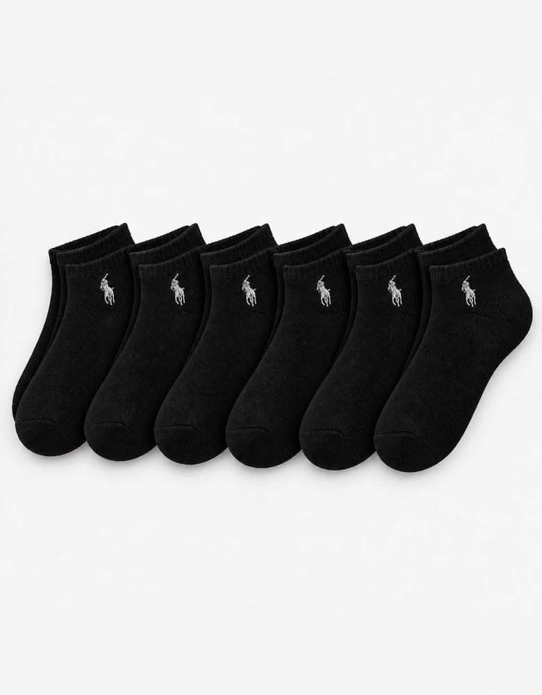 Polo Ralph Lauren Trainer Socks Mens Athletic Socks Black 6 Pack