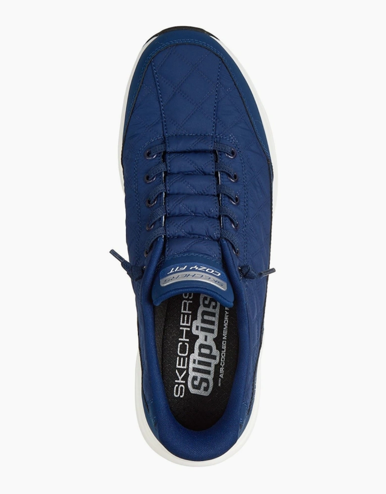 Skechers Contour Foam Cozy Fit Textile Men's Blue Cozypoly/White Trim Trainers