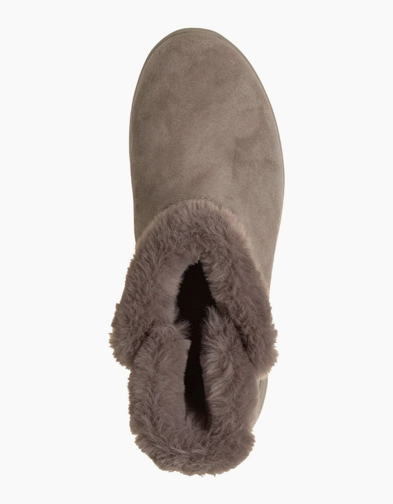 Skechers On-The-Go Stellar Cozy Step Leather Women's Taupe Winter Ankle Boots