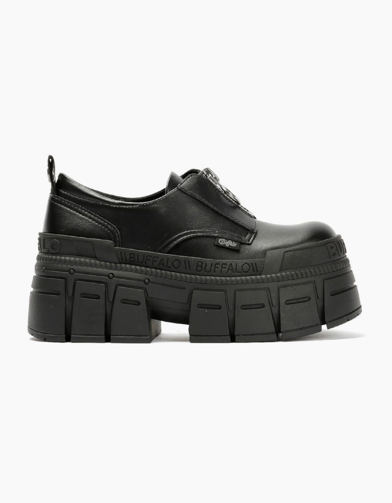 Buffalo Gospher Front Zip Lo Vegan Women's Black Shoes