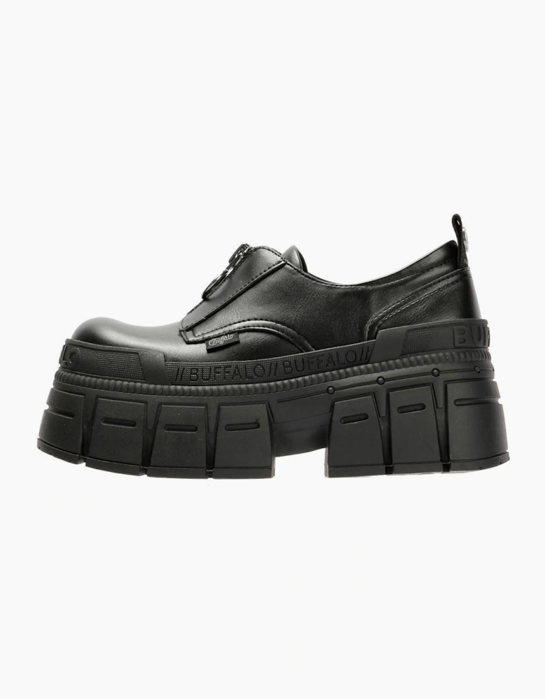 Buffalo Gospher Front Zip Lo Vegan Women's Black Shoes
