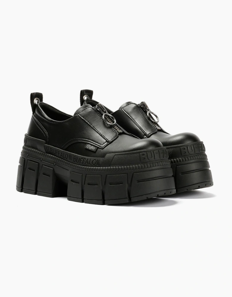 Buffalo Gospher Front Zip Lo Vegan Women's Black Shoes