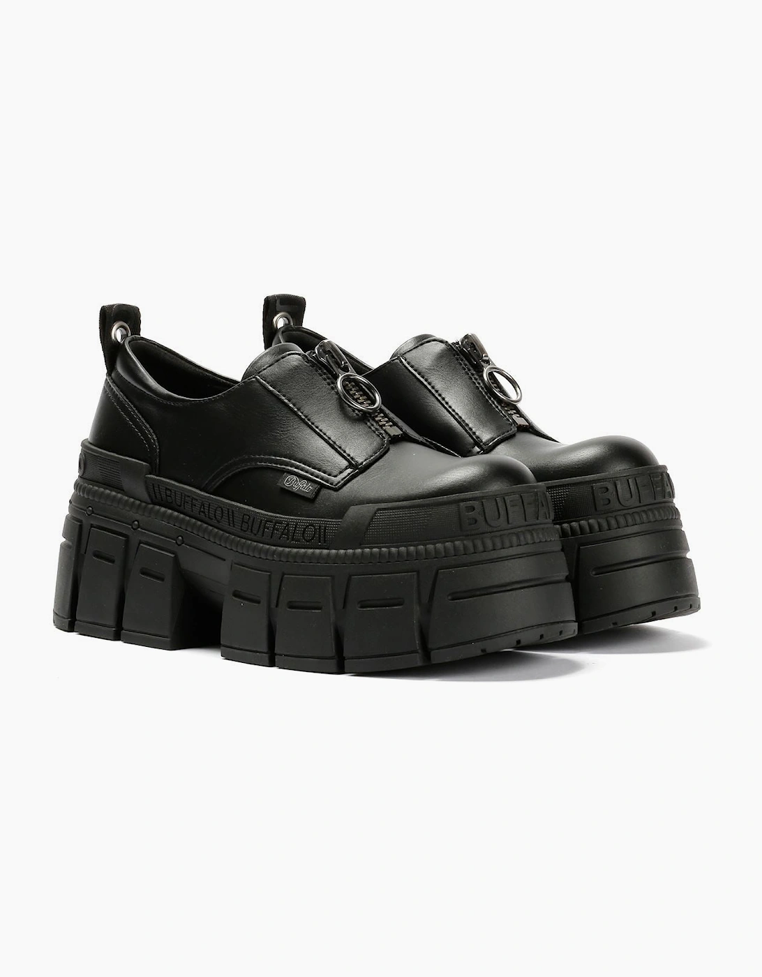 Buffalo Gospher Front Zip Lo Vegan Women's Black Shoes